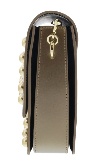 Roberto Cavalli HXLPGX 102 Bronze Studded Large Shoulder Bag