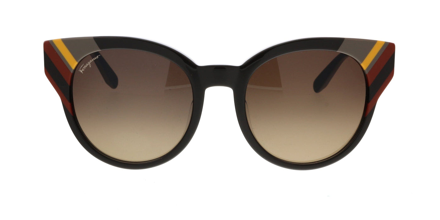 Salvatore Ferragamo SF883SA 208 Dark Brown Round Sunglasses