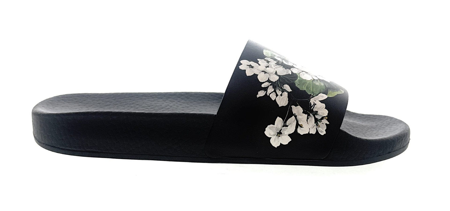 Dolce & Gabbana Black Floral Print Strap Pool Slide-35