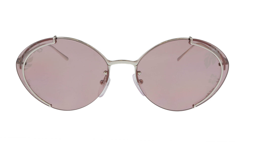 Prada 0PR 60US 1BC239 Silver Oval Sunglasses