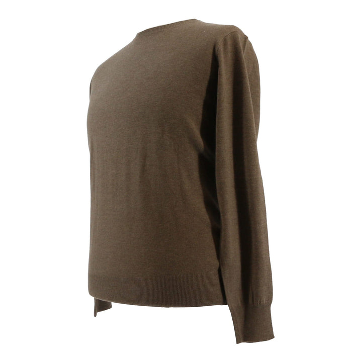 Baldisseri di Perugia Cashmere Blend Mens Brown Crewneck Sweater-XL