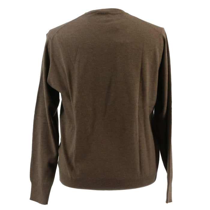 Baldisseri di Perugia Cashmere Blend Mens Brown Crewneck Sweater-XL