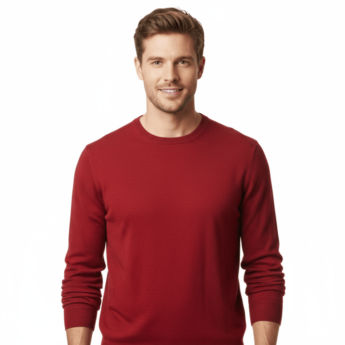 Baldisseri di Perugia Cashmere Blend Mens Red  Crewneck Sweater-L