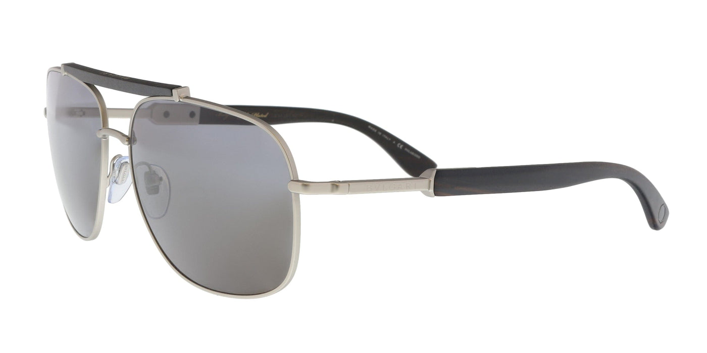 Bulgari BV5040K 200781 Matte Silver Rectangular Sunglasses