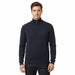 Cashmere Company LUPETTO ZIP BLU Navy Blue Half Zip Cashmere Blend Mens Sweater