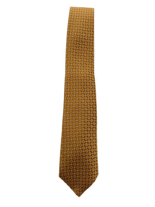 Canali Yellow Solid Textured 100% Silk Tie