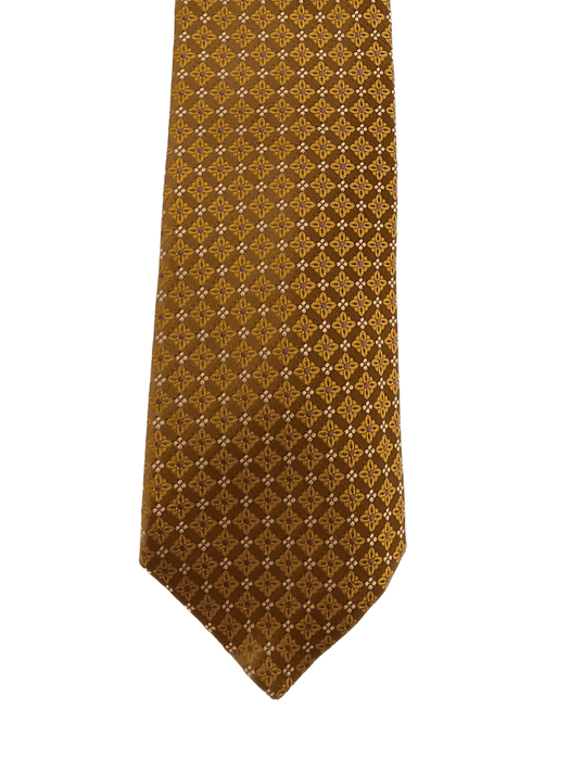 Canali Yellow Solid Textured 100% Silk Tie