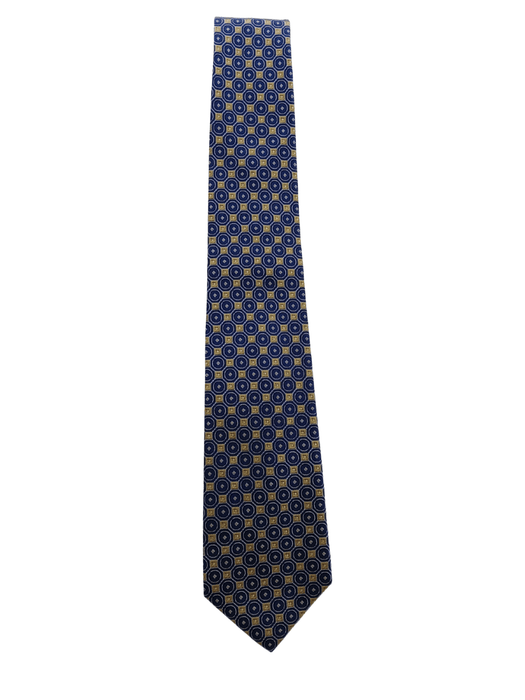 Canali Yellow Geometric Pattern 100% Silk Tie