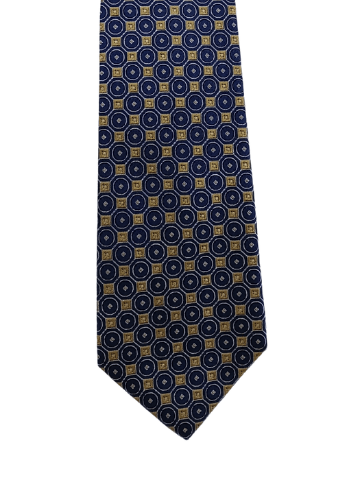 Canali Yellow Geometric Pattern 100% Silk Tie