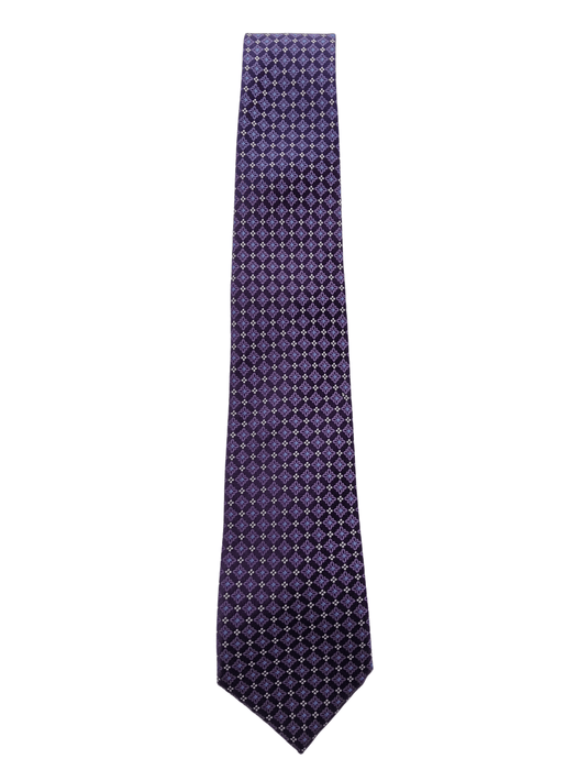 Canali Purple Solid Textured 100% Silk Tie