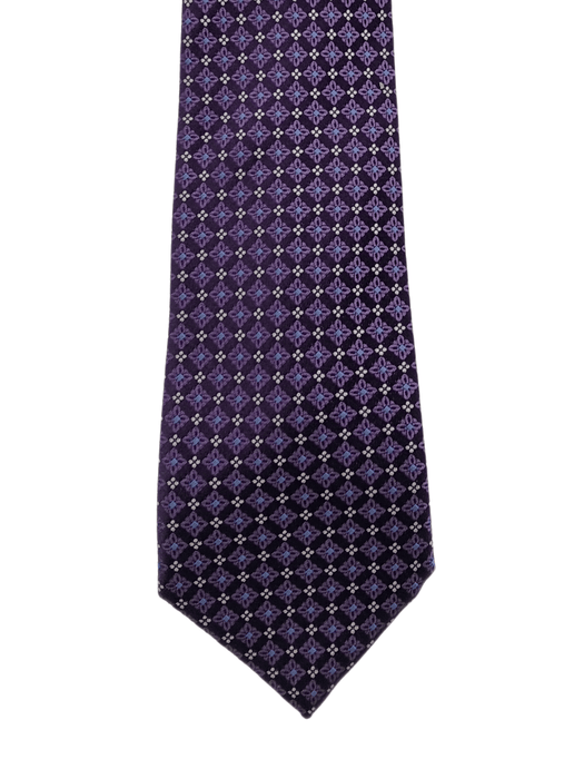 Canali Purple Solid Textured 100% Silk Tie