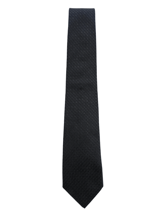 Canali Black Geometric Pattern 100% Silk Tie
