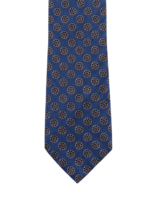 Canali Blue Micro Pattern 100% Silk Tie