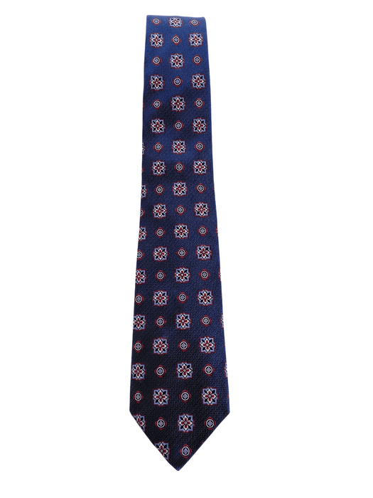 Canali Blue Square Pattern 100% Silk Tie
