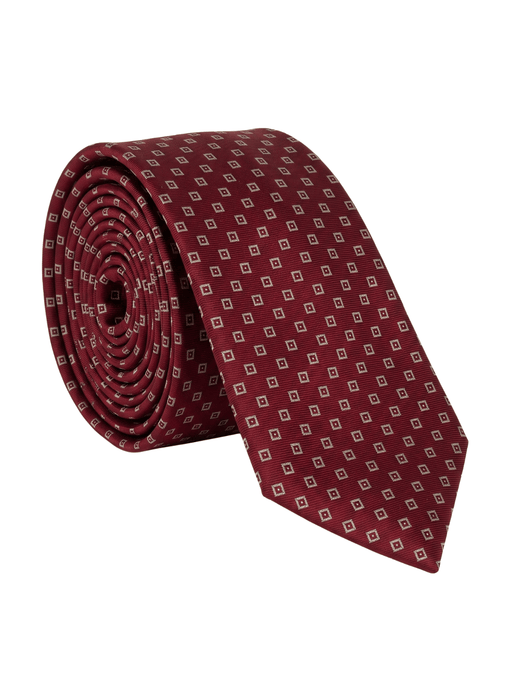 Canali Red Diamond Pattern 100% Silk Tie