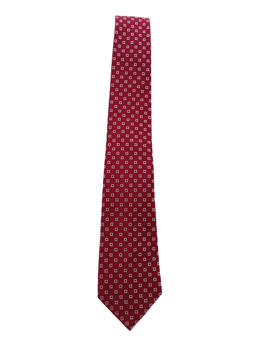 Canali Red Diamond Pattern 100% Silk Tie