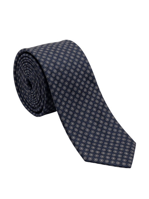 Canali Blue Textured Pattern 100% Silk Tie