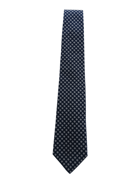 Canali Blue Textured Pattern 100% Silk Tie