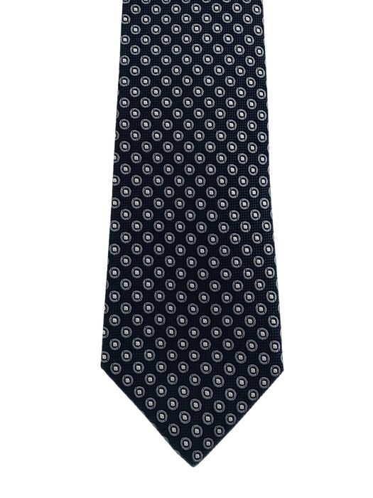 Canali Blue Textured Pattern 100% Silk Tie
