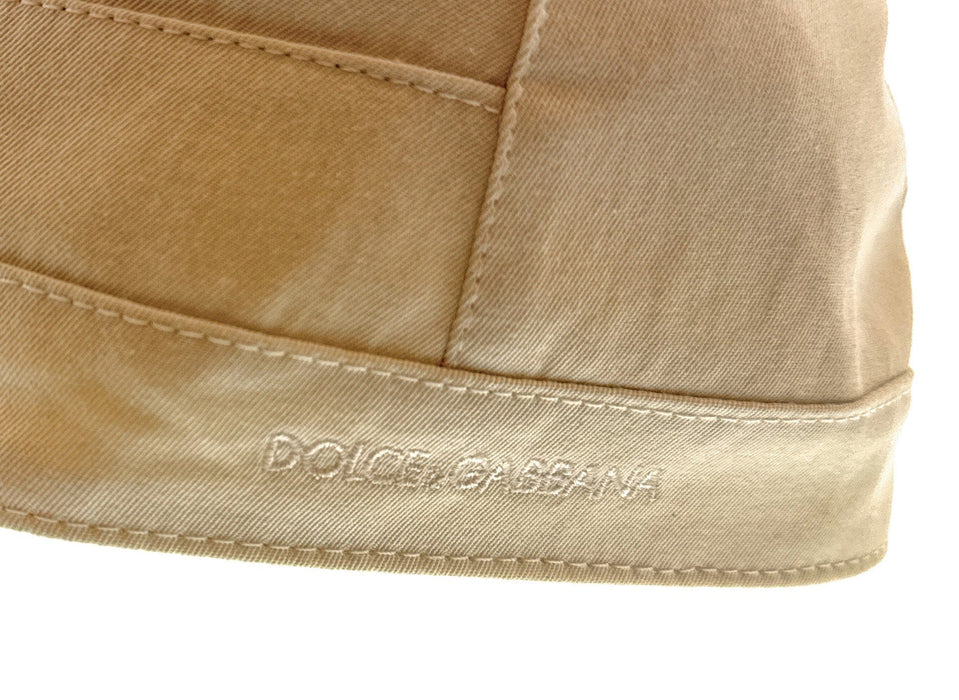 Dolce & Gabbana Beige Cotton Military Style Cadet Cap -58-Adult M