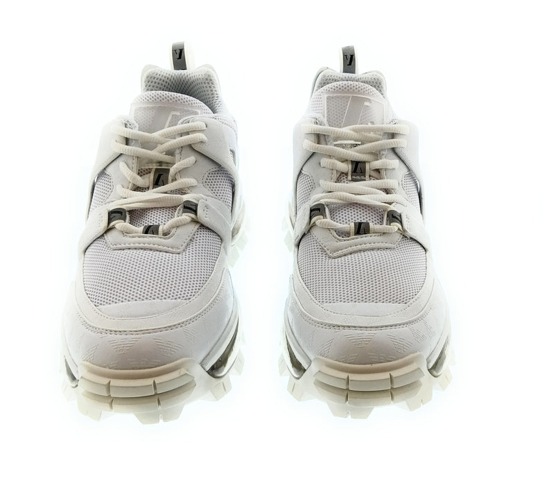 Emporio Armani Men's White Mixed-Material Chunky Trail Sneakers-10