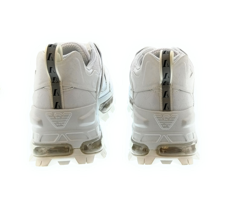 Emporio Armani Men's White Mixed-Material Chunky Trail Sneakers-10