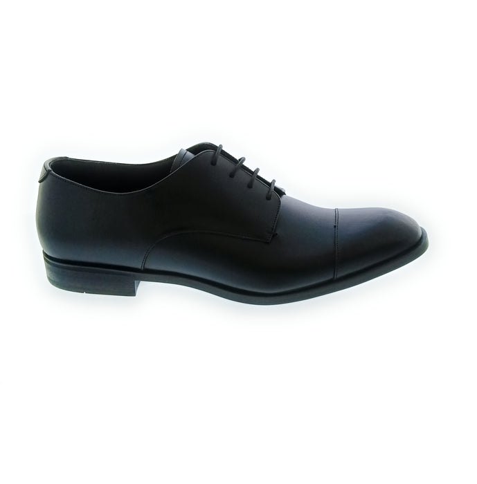 Emporio Armani Men's Black Leather Cap-Toe Oxford Dress Shoes-11