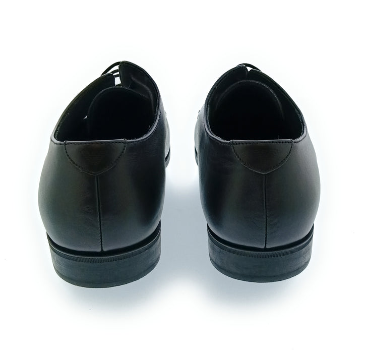 Emporio Armani Men's Black Leather Cap-Toe Oxford Dress Shoes-11