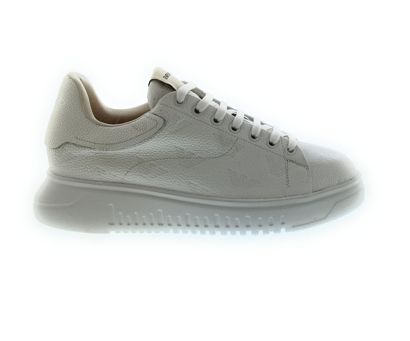 Emporio Armani Men's White Tonal Eagle Logo Low-Top Sneakers-7