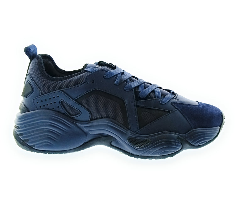 Emporio Armani Men's Blue Green Mixed-Material Chunky Sneakers-10