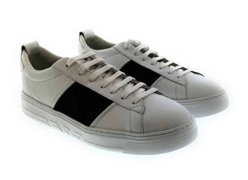 Emporio Armani Men's White Black Contrast-Panel Low-Top Sneakers-10