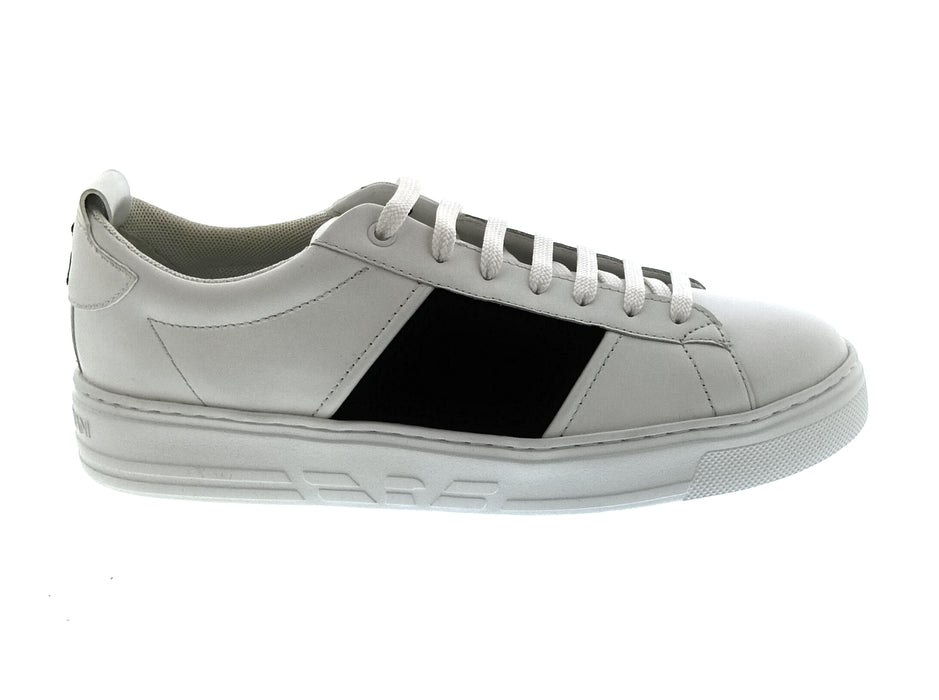 Emporio Armani Men's White Black Contrast-Panel Low-Top Sneakers-10