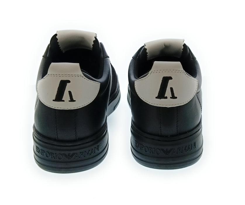 Emporio Armani Men's Black Contrast-Panel Low-Top Sneakers-10