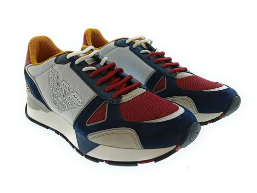 Emporio Armani Men's Grey Multicolor Retro Runner Sneakers-10