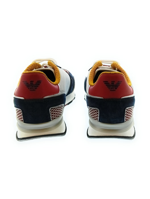 Emporio Armani Men's Grey Multicolor Retro Runner Sneakers-10