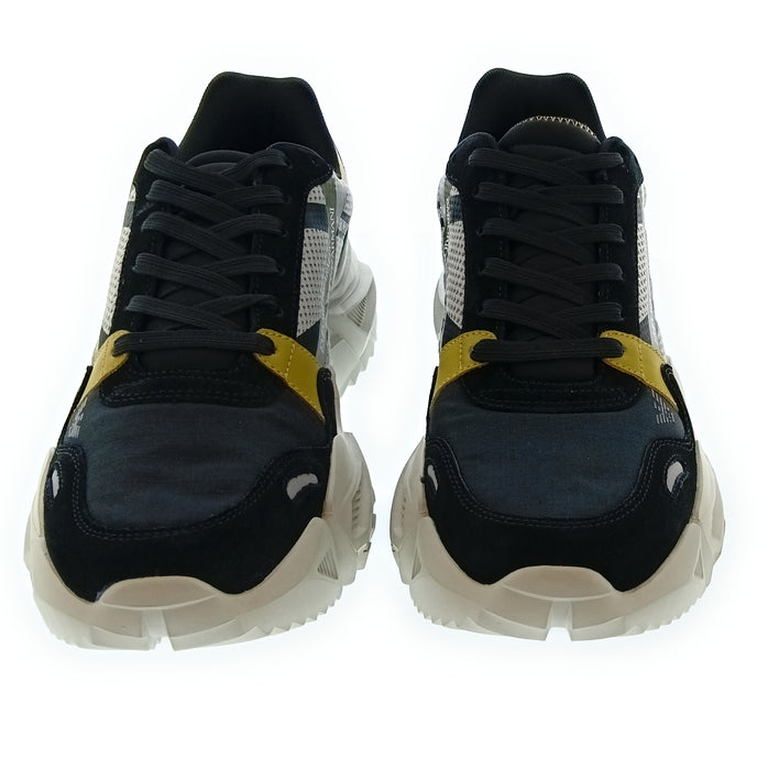 Emporio Armani Men's Black Multicolor Chunky Trail Sneakers-10