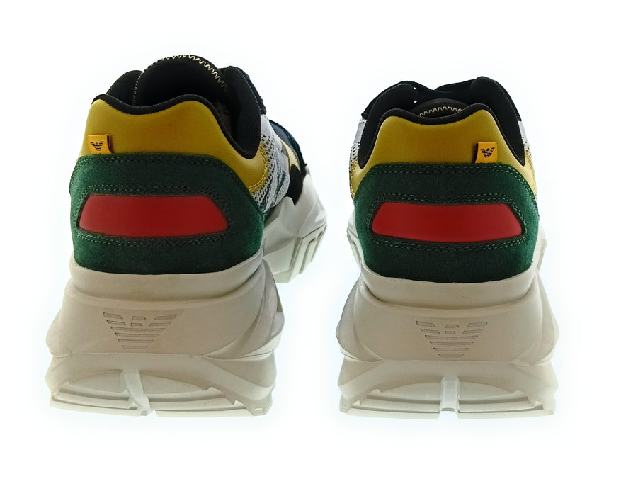 Emporio Armani Men's Black Multicolor Chunky Trail Sneakers-10