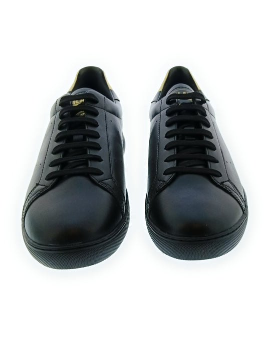 Emporio Armani Men's Black Gold Leather Low-Top Sneakers-10