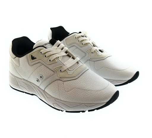 Emporio Armani Men's Off-White Leather Runner Sneakers-10