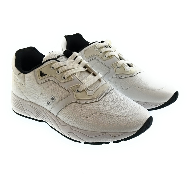 Emporio Armani Men's Off-White Leather Runner Sneakers-10