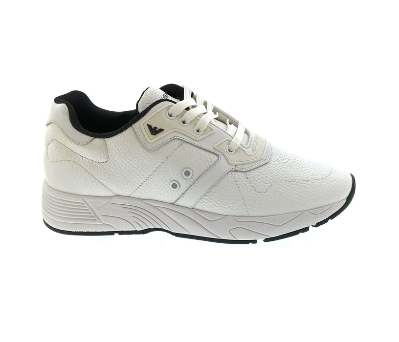 Emporio Armani Men's Off-White Leather Runner Sneakers-10