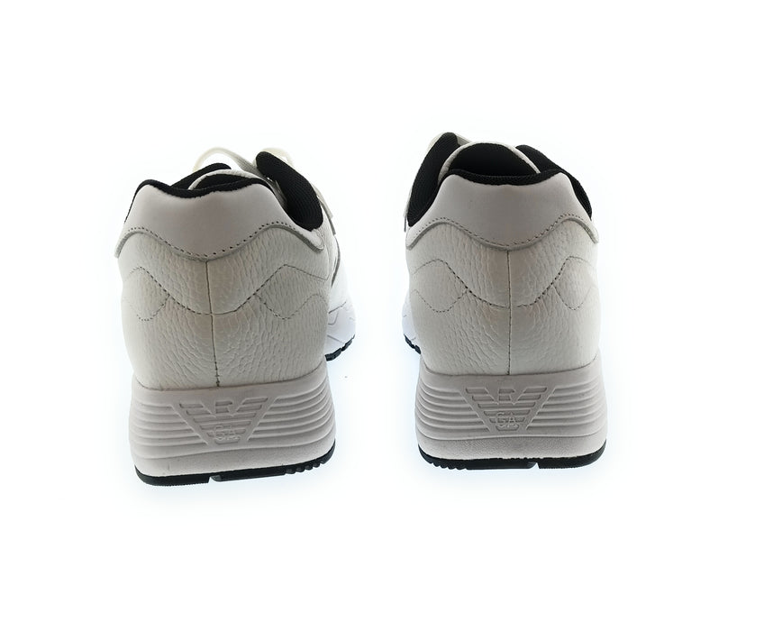 Emporio Armani Men's Off-White Leather Runner Sneakers-10