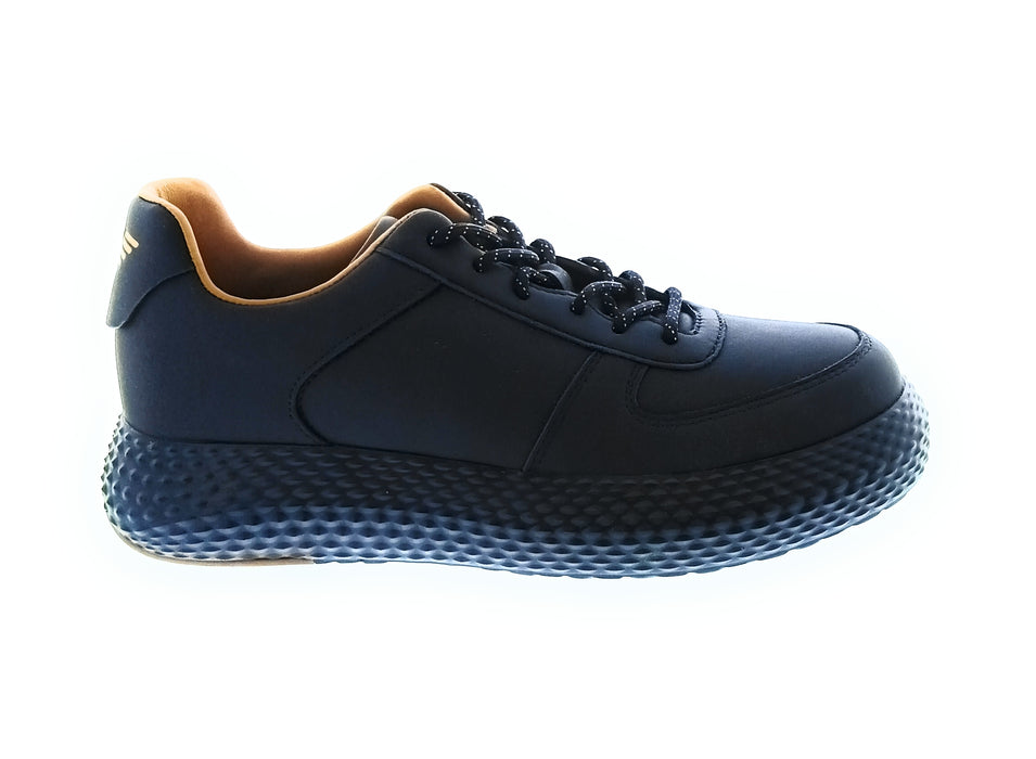 Emporio Armani Men's Navy Leather Textured-Sole Low-Top Sneakers-10
