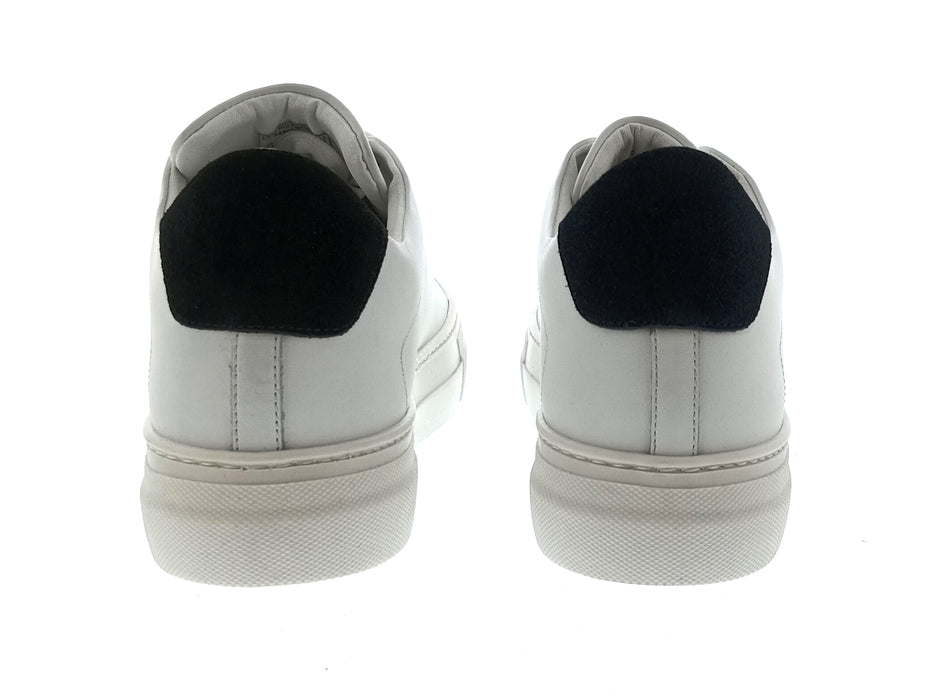Emporio Armani Men's White Black Eagle Logo Low-Top Sneakers-