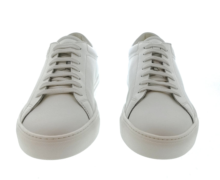 Emporio Armani Men's White Signature-Script Leather Sneakers-