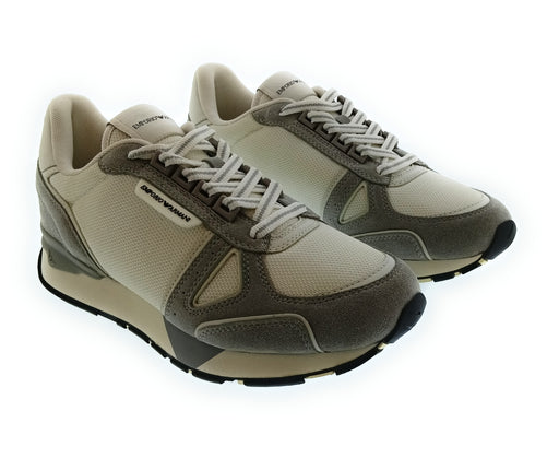 Emporio Armani Men's Black Mixed-Material Retro Runner Sneakers-8