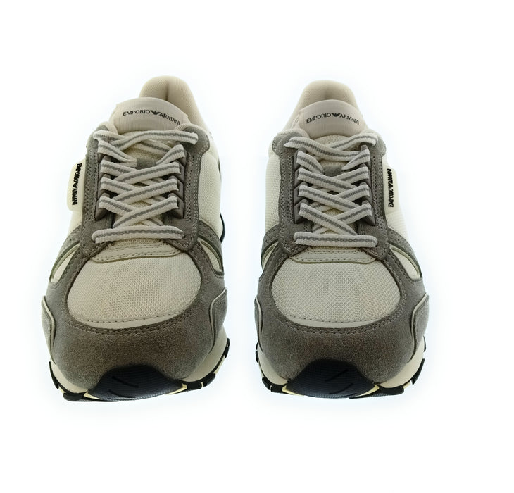 Emporio Armani Men's Black Mixed-Material Retro Runner Sneakers-8