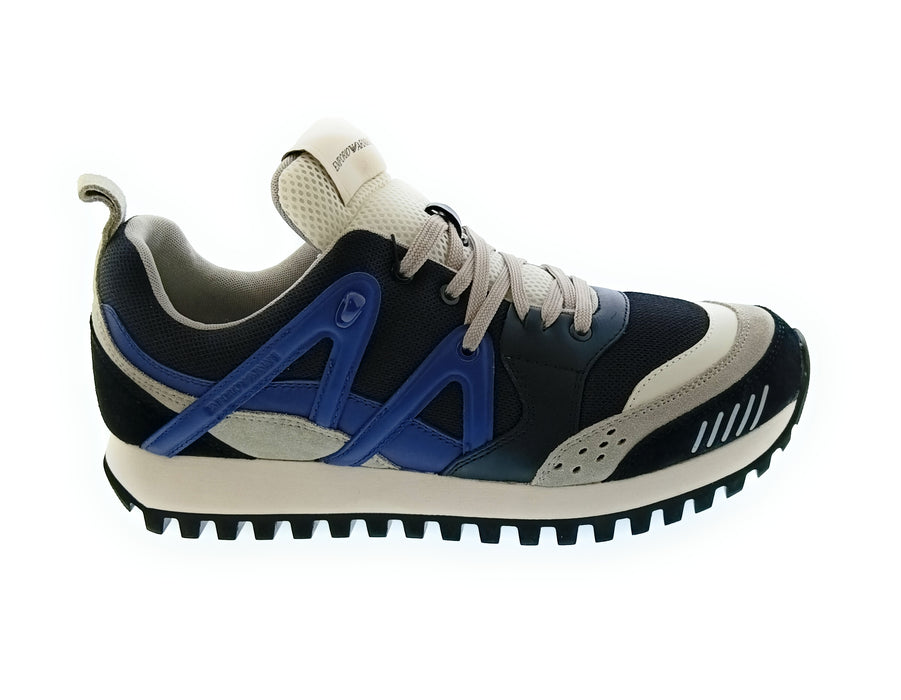 Emporio Armani Men's Black Blue Technical Runner Sneakers-10