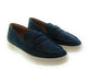 Emporio Armani Men's Navy Leather Penny Loafer Sneakers-6