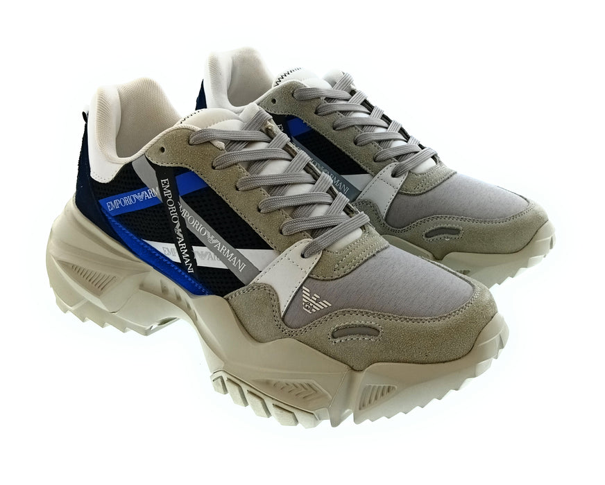 Emporio Armani Men's Black Navy Chunky Trail Sneakers-10